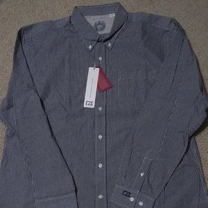 Cutter & Buck NEW black and white plaid long sleeve cotton shirt
